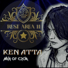a poster for ken atta man of crcm with a picture of him