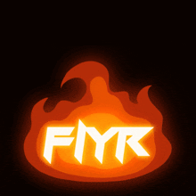 a flaming logo that says flyk on it