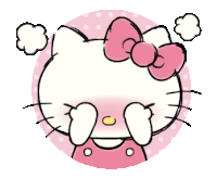 hello kitty is covering her eyes with her hands