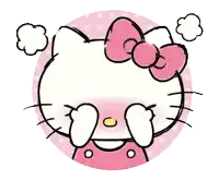 hello kitty is covering her eyes with her hands