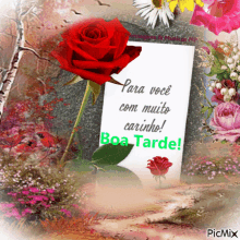 Boa Tarde Rose GIF - Boa Tarde Rose Flower GIFs