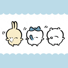 a drawing of a rabbit a bear and a cat