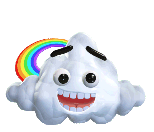 Happy Cloud Rainbow Sticker - Happy Cloud Rainbow Smiling Stickers