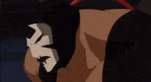 a cartoon character with a mask on his face
