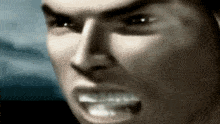 a close up of a man making a funny face