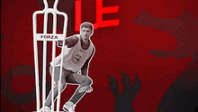an advertisement for lewis brunt defender shows a man squatting down on a mannequin