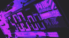 a purple digital clock displays the time as 11:59