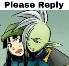 a picture of a cartoon character with the words please reply below