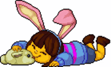 lying down rabbit bunny face rub cheek rub