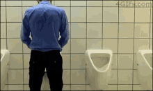 Sometimes It'S Just Nice To Be Close To Someone GIF - Male Bathroom So Close Urinals GIFs
