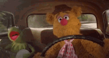 Muppet Trip - Trip GIF - The Muppets Kermit The Frog Fonzie The Bear GIFs