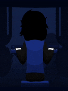 a cartoon of a person sitting in front of a computer monitor