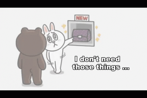 Brown Cony I Dongt Need Those Things GIF - Brown Cony I Dongt Need Those Things Bag GIFs