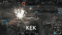 a screenshot of a video game with the word kek on the bottom