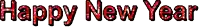 a happy new year sign that is red
