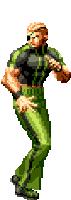 a pixel art illustration of a man in green pants