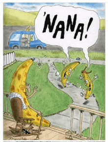 a cartoon of bananas with a speech bubble that says ' nana '