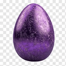 a purple egg on a checkered background .