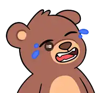 a cartoon of a teddy bear crying with tears coming out of its eyes