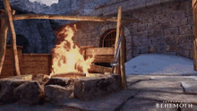 a video game called benemoth shows a fire pit