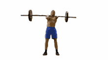 weight lift barbell overhead one hand strength