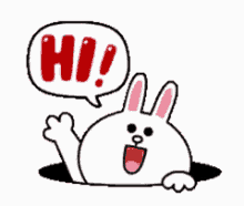 hello hi waving cute rabbit cute animals