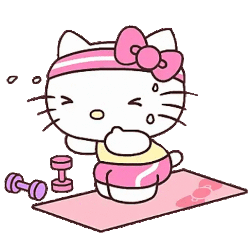Hello Kitty Gym Workout Sticker - Hello Kitty Gym Workout Lifting Stickers
