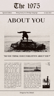 a newspaper titled the 1975 about you