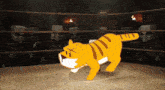 a cartoon illustration of a tiger in a boxing ring