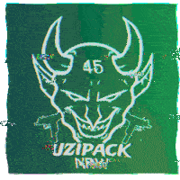 a drawing of a demon with the number 45 on its head
