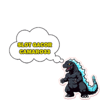 a cartoon of a monster with a thought bubble that says slot gacor camar0331