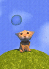 a pixel art of a cat holding a globe
