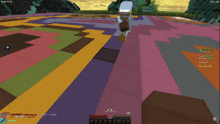 a screenshot of a minecraft game shows a sheep in the middle of a field