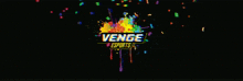 a logo for venge esports is displayed on a dark background