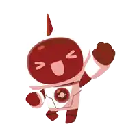 a cartoon drawing of a red robot with a planet on its chest
