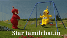 a picture of teletubbies with the words star tamilchat.in below it