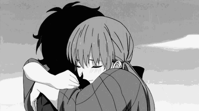 couple cute anime kiss gif