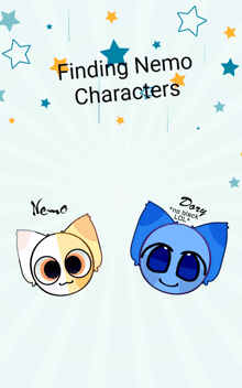 a poster for finding nemo characters with two cats