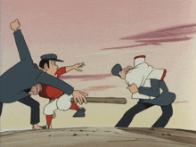 a cartoon of a man holding a baseball bat