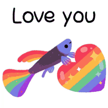 love you heart much love i love you rainbow
