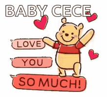 winnie the pooh i love you baby cece