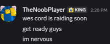 a text message from the noobplayer king at 2:28 pm