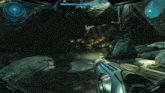 a video game is being played in a cave with a glowing ball in the middle