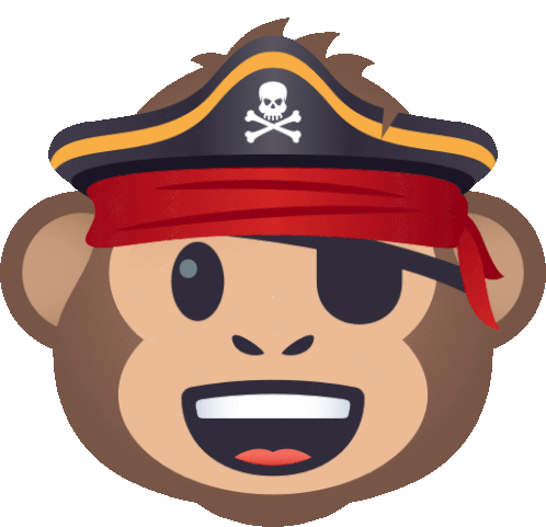 Pirate Monkey Monkey Sticker - Pirate Monkey Monkey Joypixels Stickers