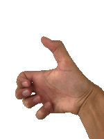 a person 's hand is making a thumbs up sign with their fingers