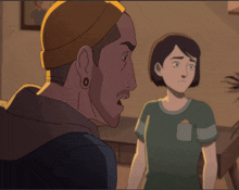 a cartoon drawing of a man and a woman