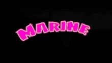 a neon sign that says marine santos in pink