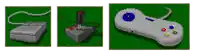 a pixel art of a joystick and a controller