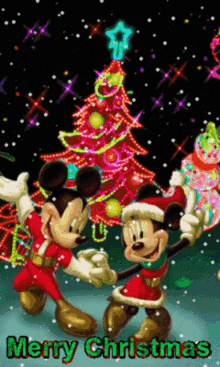 Christmas Tree Merry Christmas GIF - Christmas Tree Merry Christmas Mickey Mouse GIFs