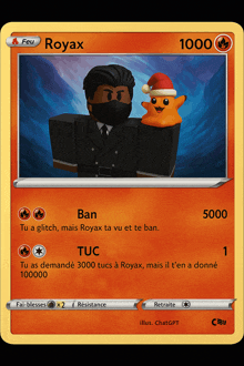 a pokemon card with royax written on it